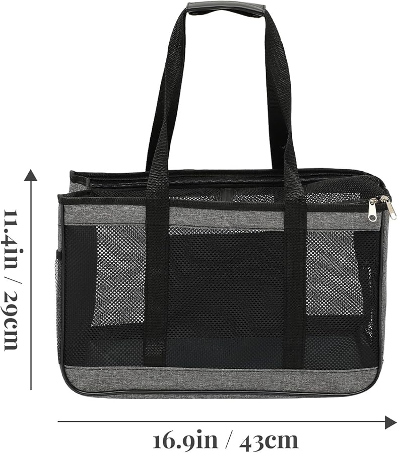 Large Soft Sided Outdoor Cat Carrier Breathable Handheld Pet Travel Bag For Warm Weather - Image 2